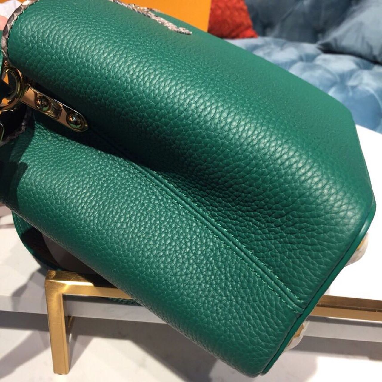 LV Capucines BB Taurillon And Python Green For Women, Shoulder And Crossbody Bags 10.6in/27cm LV
