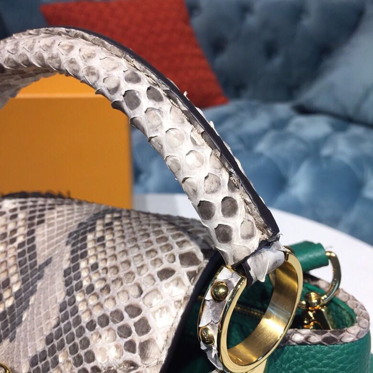 LV Capucines BB Taurillon And Python Green For Women, Shoulder And Crossbody Bags 10.6in/27cm LV