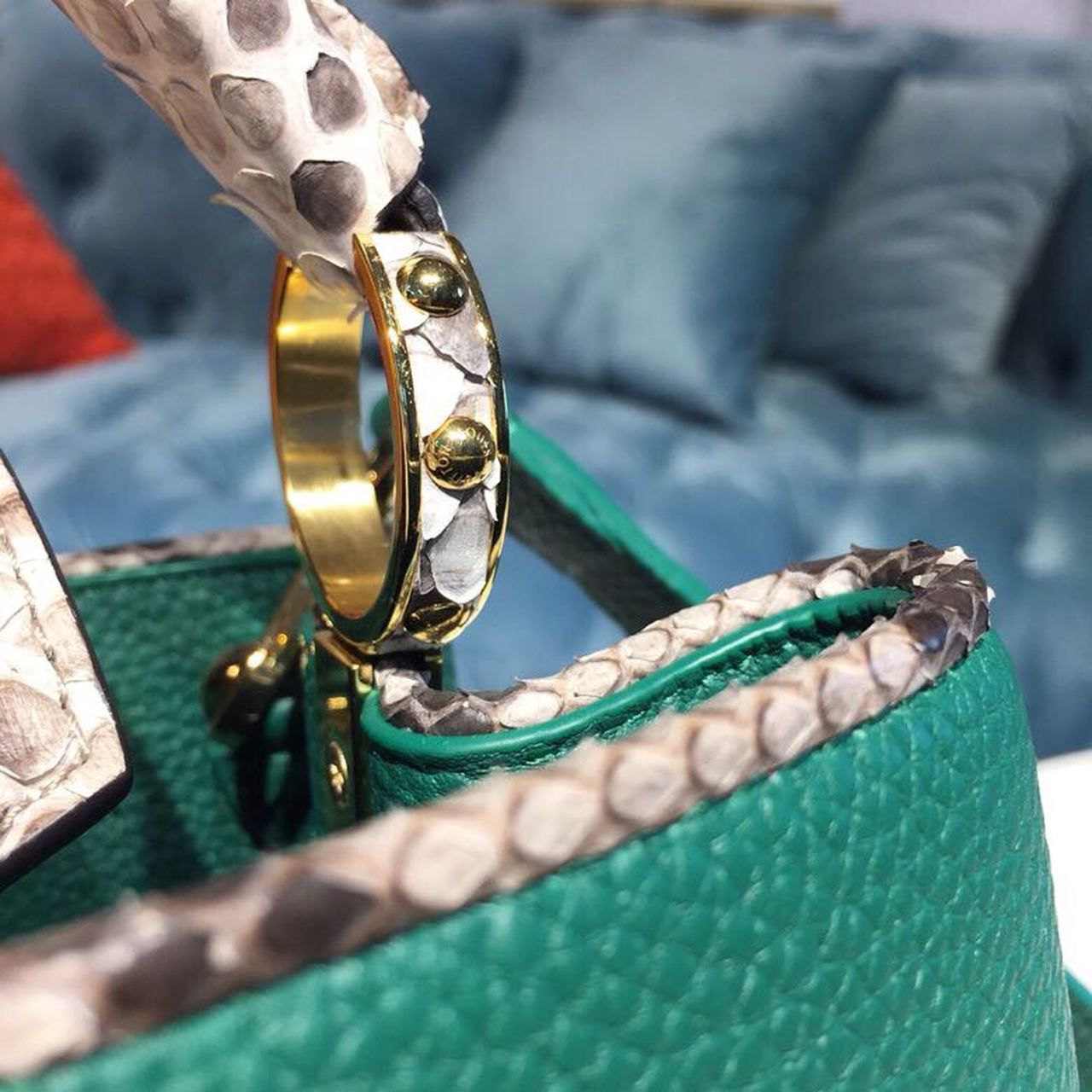 LV Capucines BB Taurillon And Python Green For Women, Shoulder And Crossbody Bags 10.6in/27cm LV