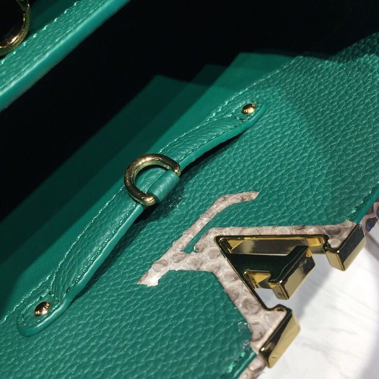 LV Capucines BB Taurillon And Python Green For Women, Shoulder And Crossbody Bags 10.6in/27cm LV