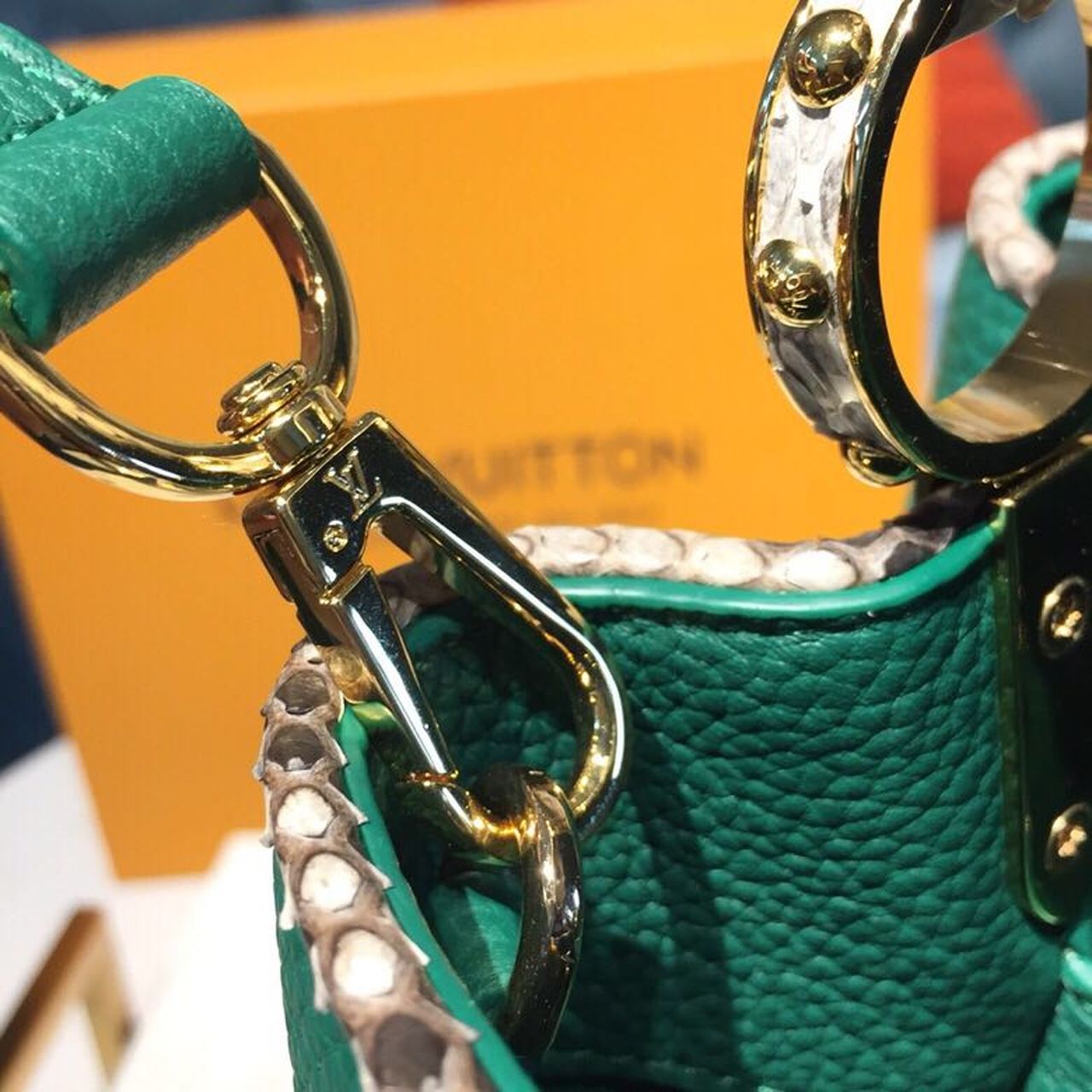 LV Capucines BB Taurillon And Python Green For Women, Shoulder And Crossbody Bags 10.6in/27cm LV