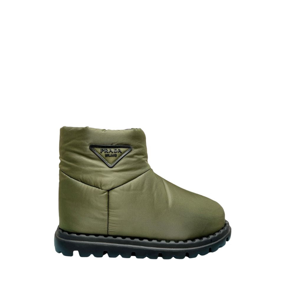 PRADA NYLON FABRIC BOOTIES GREEN