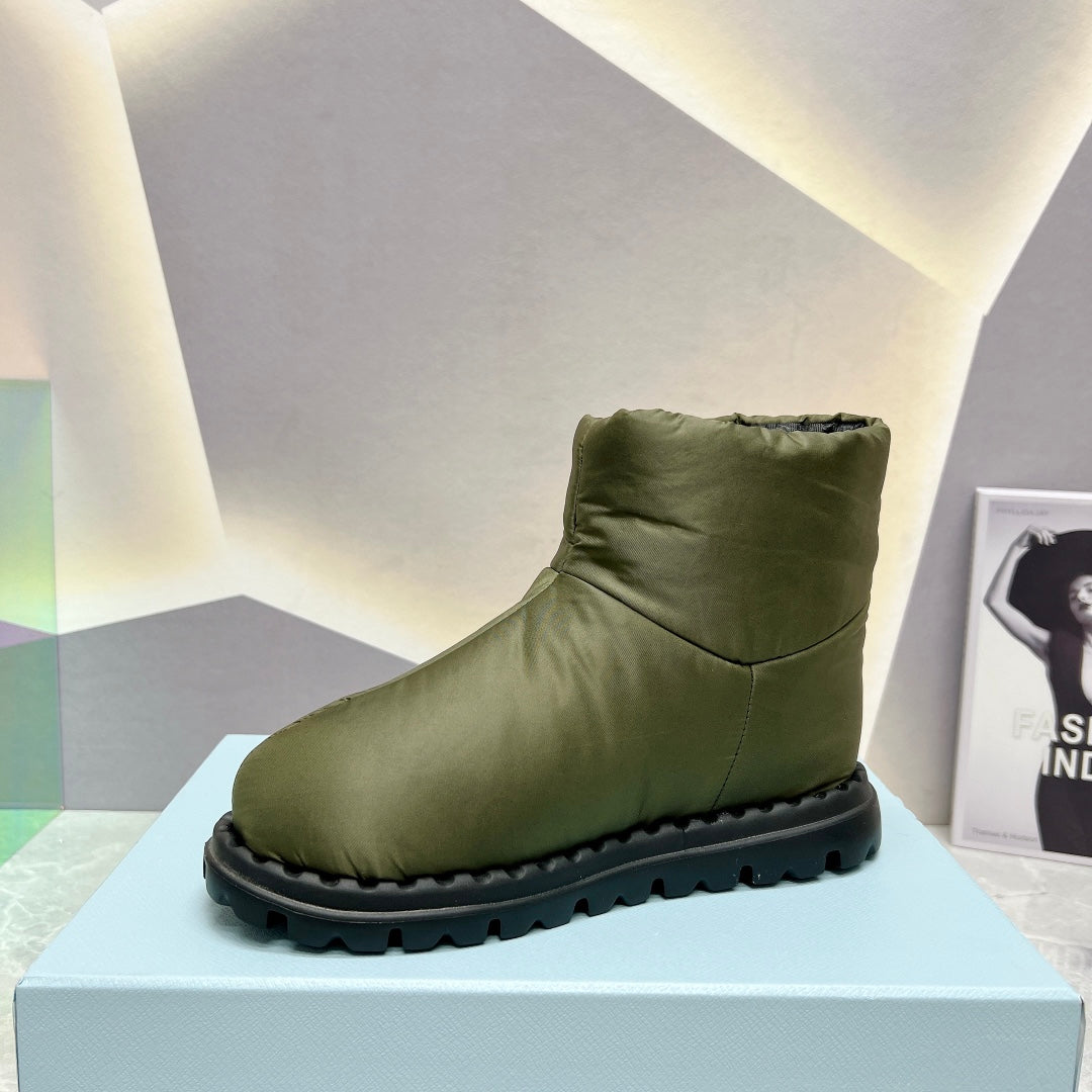 PRADA NYLON FABRIC BOOTIES GREEN