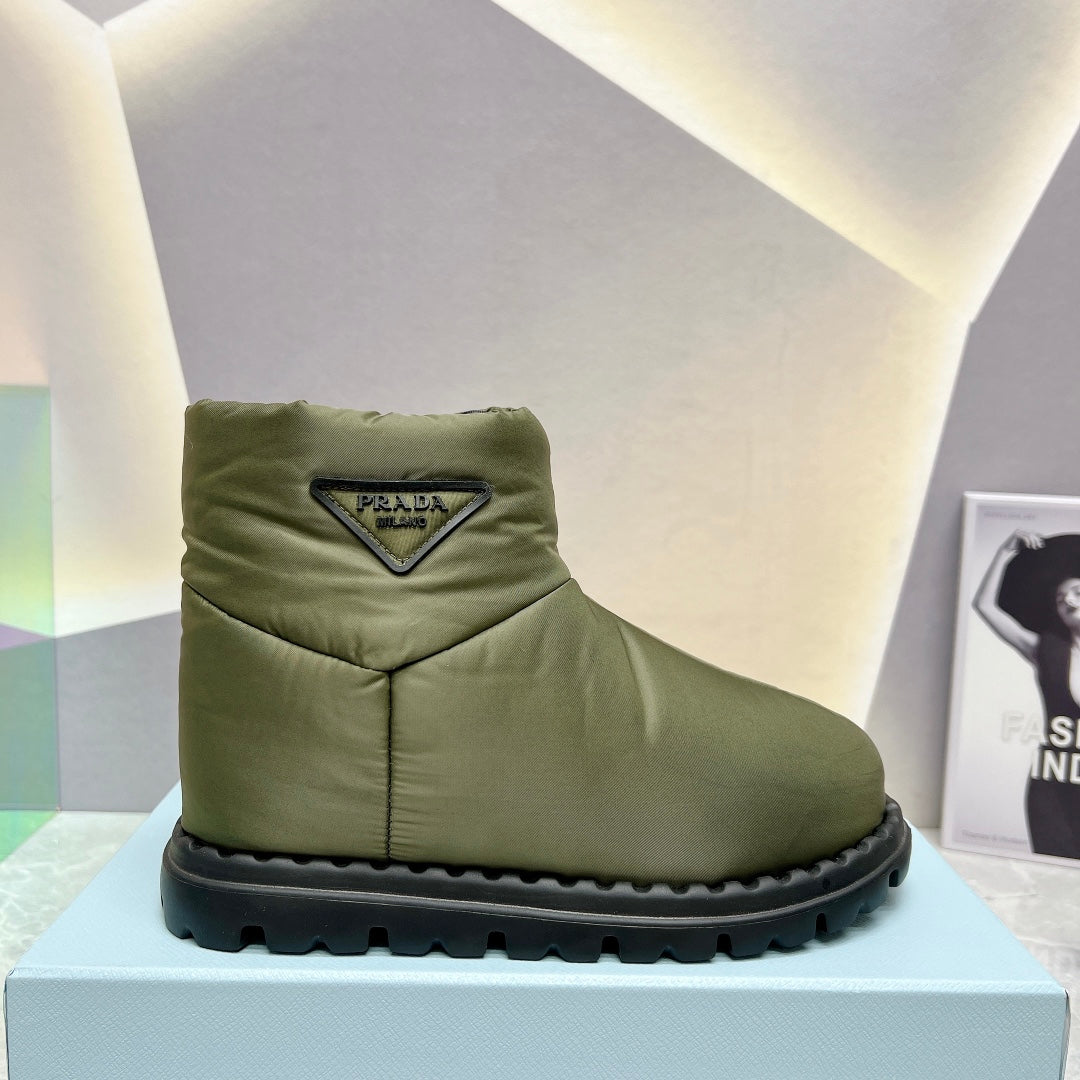 PRADA NYLON FABRIC BOOTIES GREEN