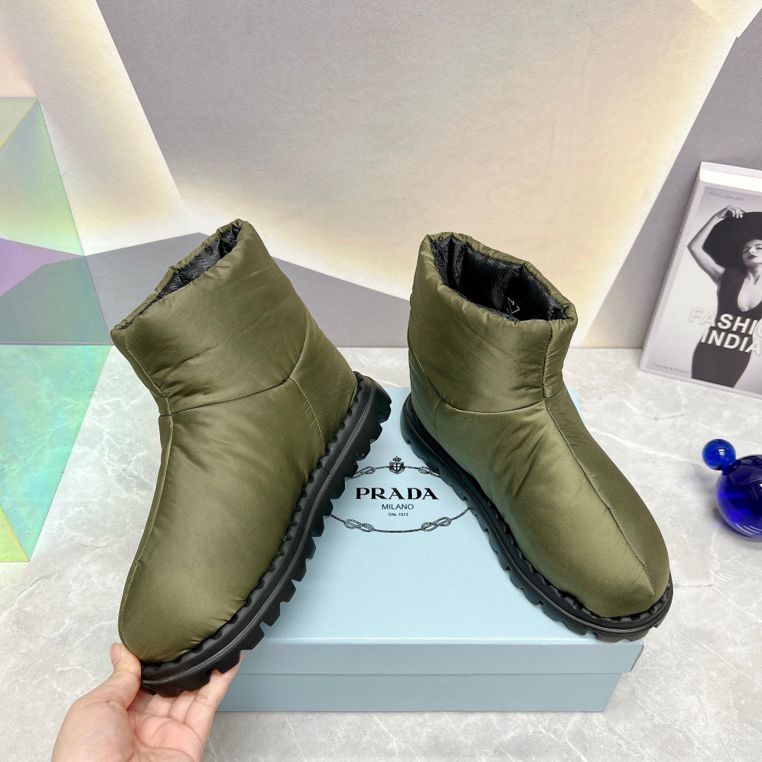 PRADA NYLON FABRIC BOOTIES GREEN