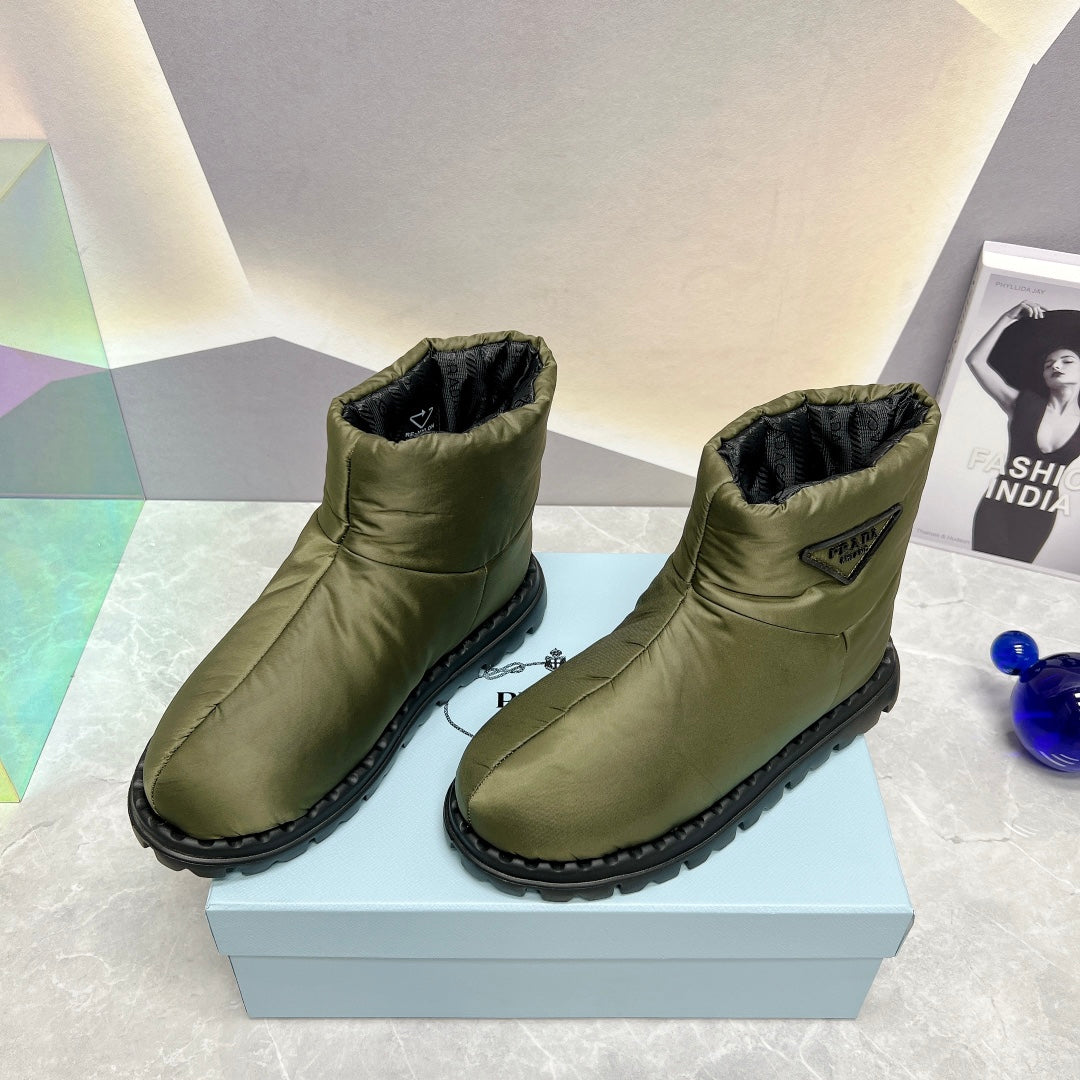 PRADA NYLON FABRIC BOOTIES GREEN